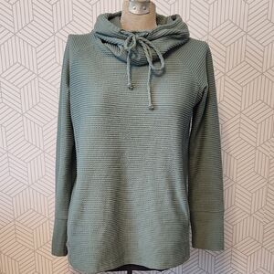 Pink Clover Ribbed Sage Green Activewear Loungewear Oversized Top Cowlneck Small